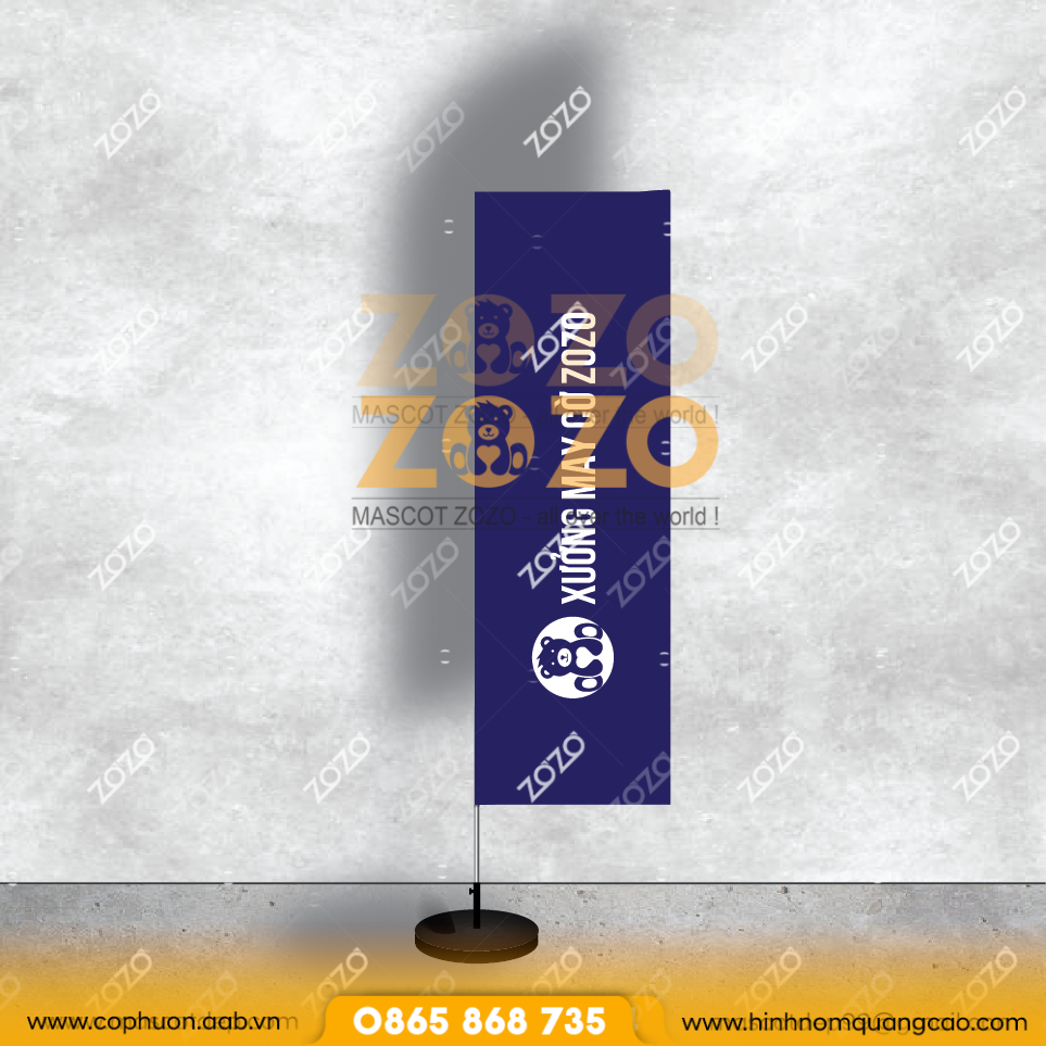 Cờ Phướn In Logo Công Ty 3 Cờ Phướn Chữ Nhật Trang Trí Sự Kiện