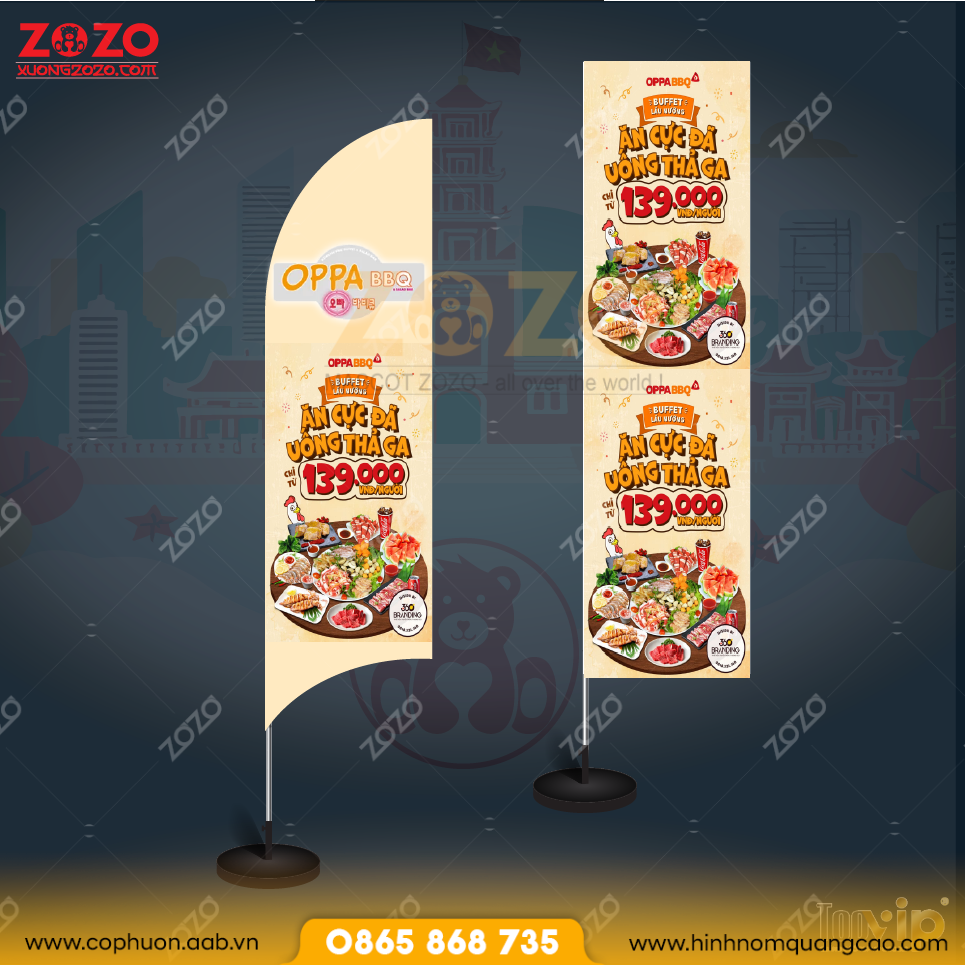 Cờ phướn cho nhà hàng, quán ăn