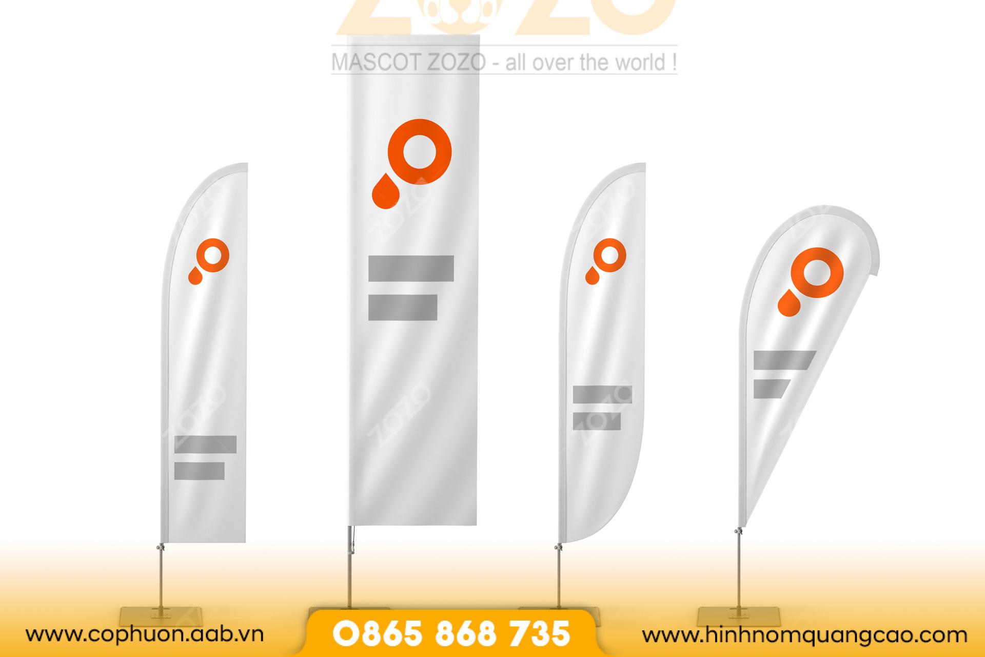 Cờ Phướn Bãi Biển Thiết Kế Độc Đáo 2 Cờ Phướn Giọt Lệ In Logo Quảng Bá Thương Hiệu