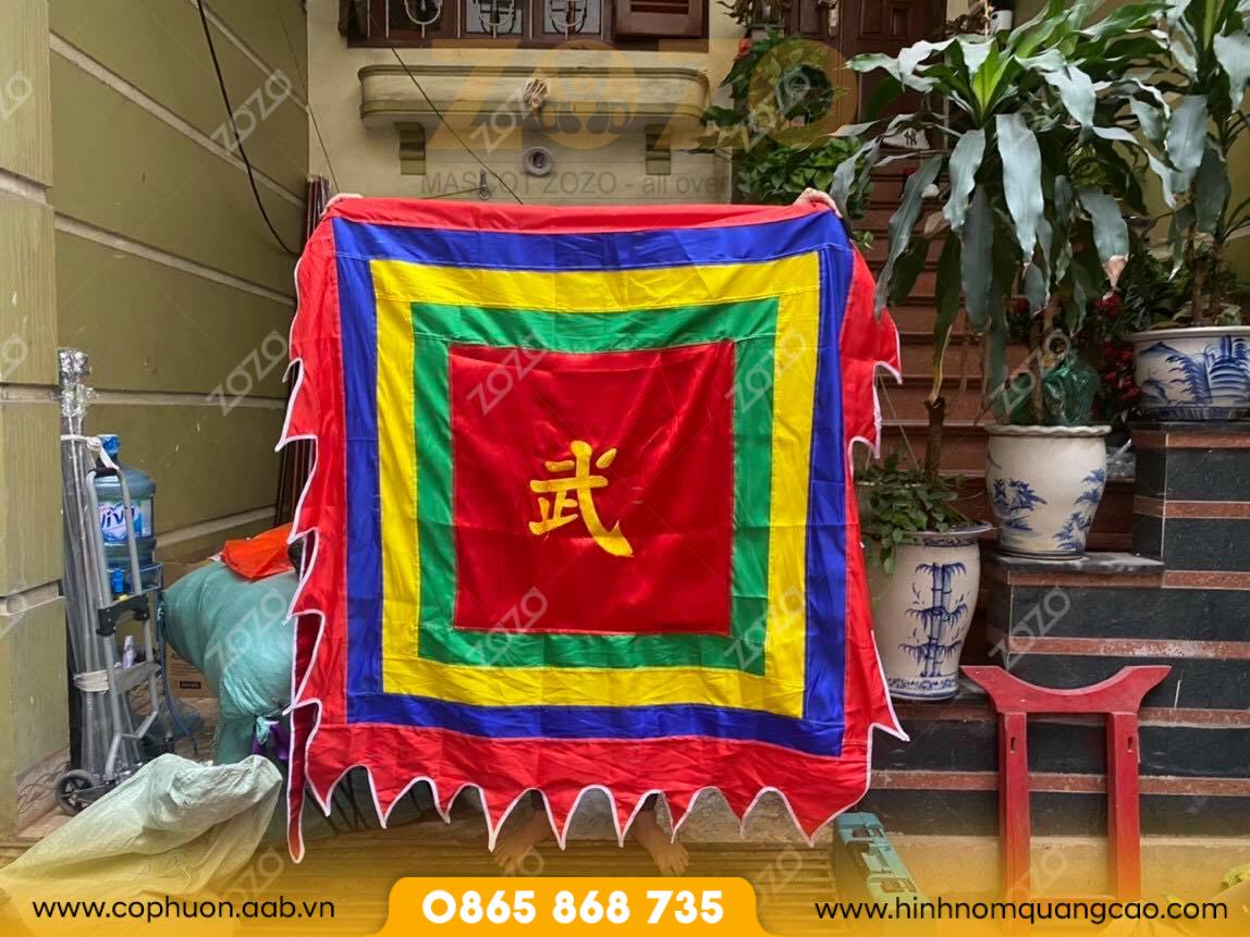 Cờ ngũ sắc gia tộc may sẵn 2 Cờ lễ hội truyền thống thiết kế độc đáo