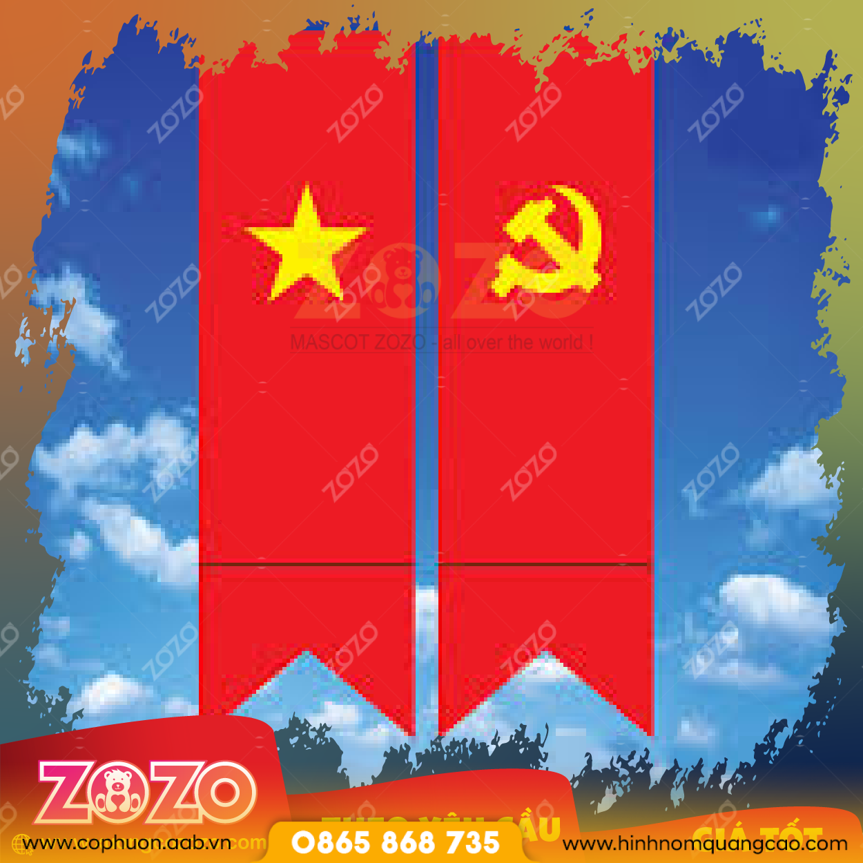 Cờ đuôi nheo hội nghị thiết kế chuyên nghiệp 1 CO DUOI NHEO 01