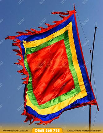 Cờ ngũ sắc may in theo yêu cầu chất lượng cao 3 Cờ lễ hội dòng tộc thiết kế độc quyền