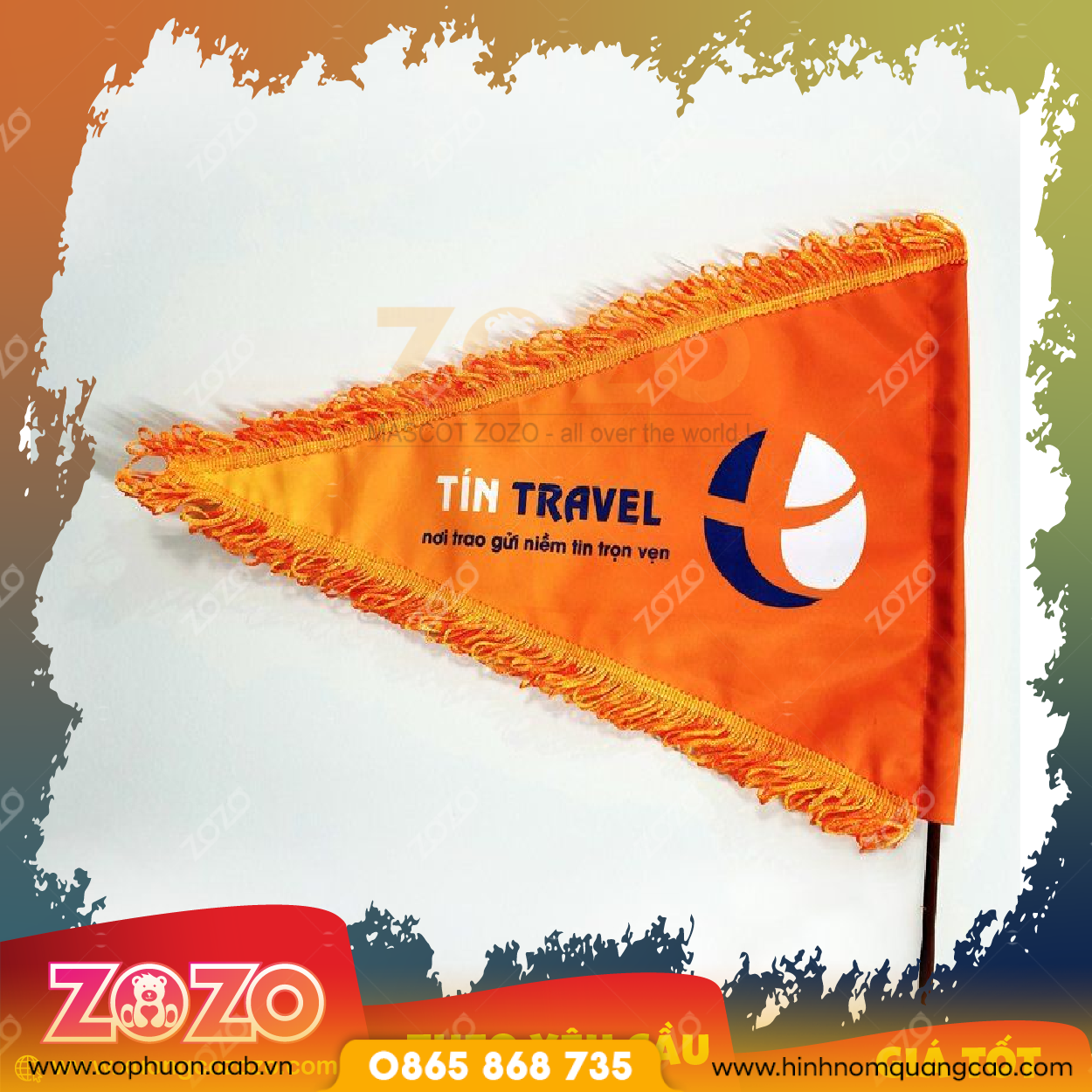 Cờ công ty du lịch in theo yêu cầu 1 Co dan tour 01