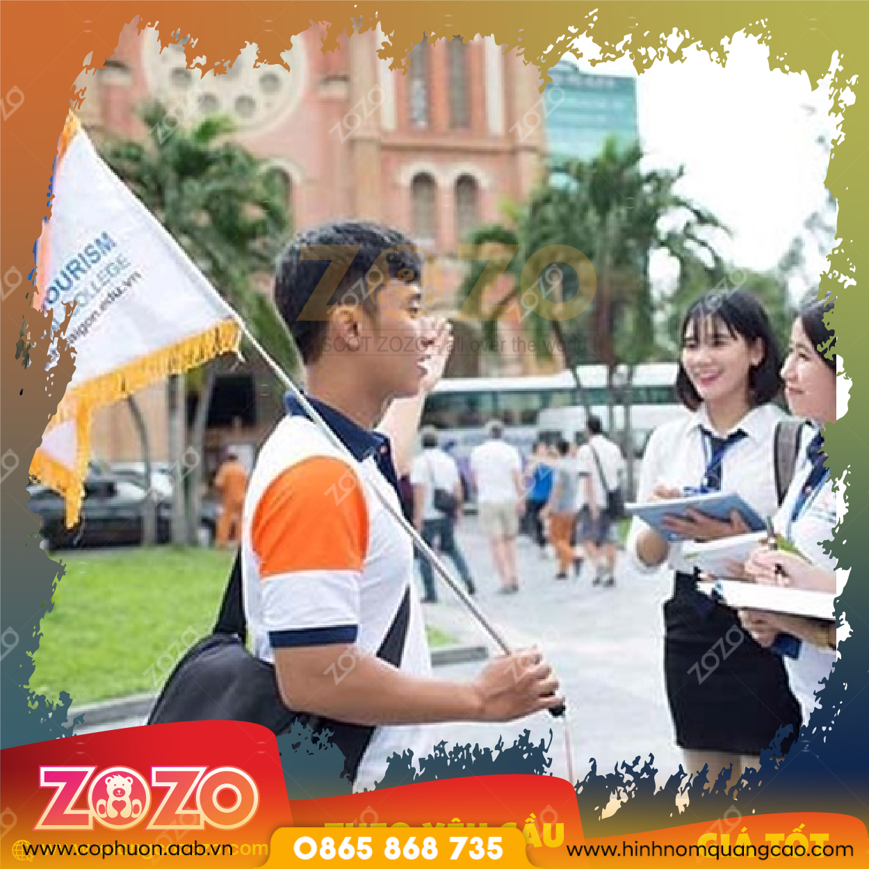 Cờ dẫn đoàn du lịch may sẵn 1 Co dan tour 03