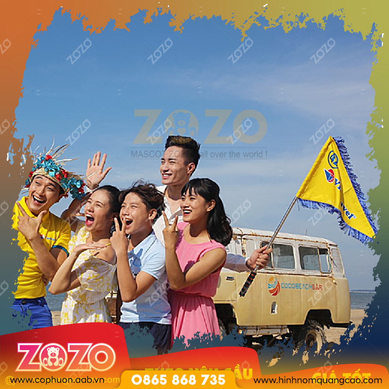 Cờ du lịch in theo yêu cầu giá rẻ 1 Co dan tour 05