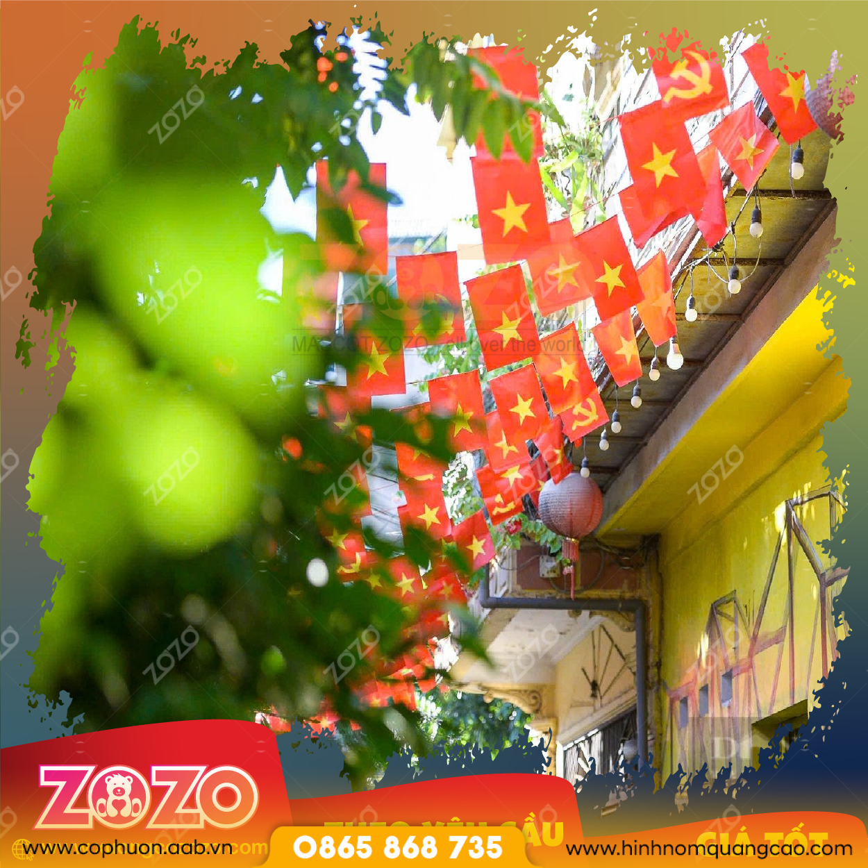 Cờ dây tổ quốc và cờ Đảng may sẵn 1 Co day 03