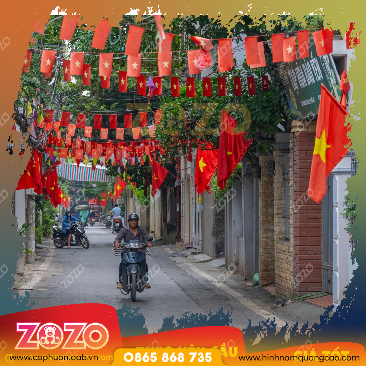 Cờ dây in chữ nhiều màu in theo yêu cầu 1 Co day 05
