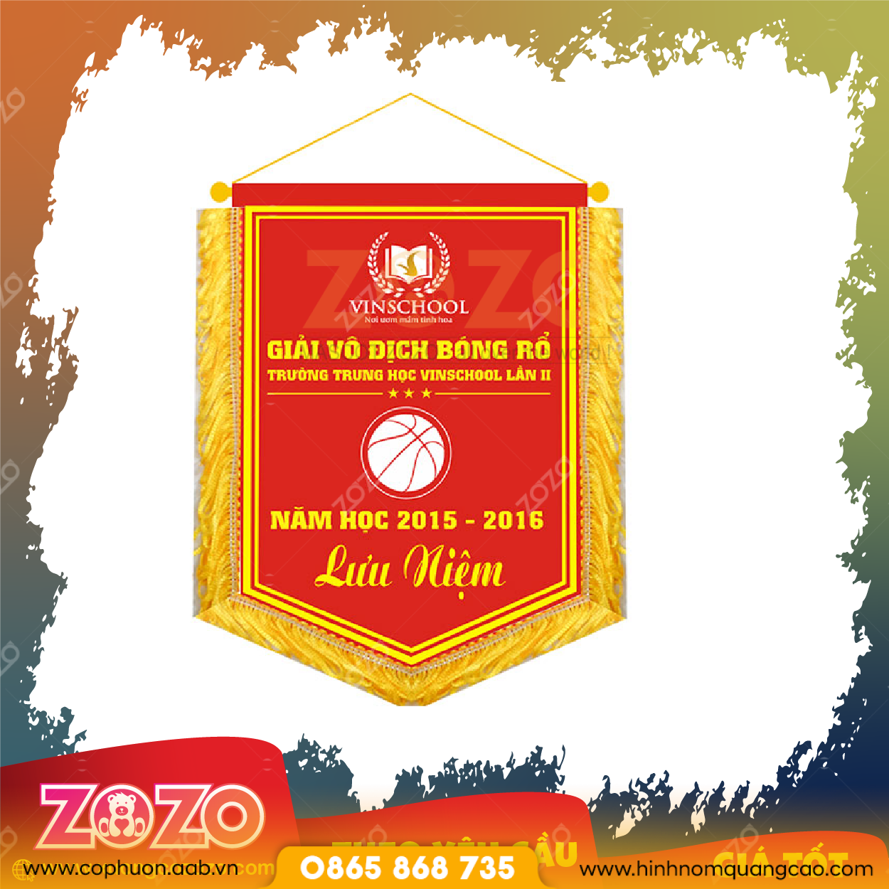 Cờ lưu niệm vinh danh in theo yêu cầu 1 Co luu niem su kien the thao