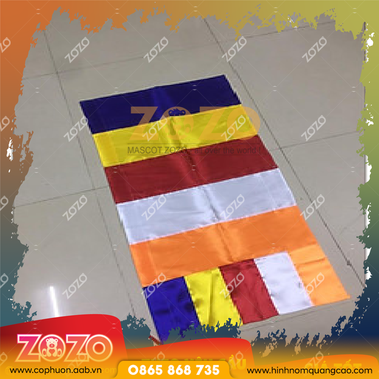 Cờ phật giáo size nhỏ may sẵn 2 Cờ phật giáo size nhỏ may sẵn