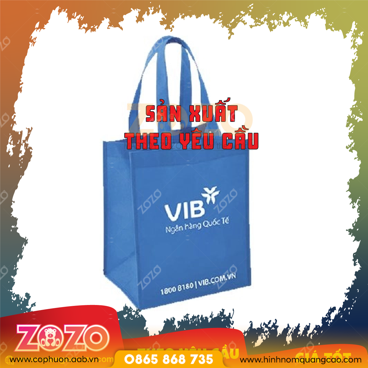 Túi vải không dệt in logo thương hiệu in ấn sắc nét 1 San xuat tui vai khong det 07