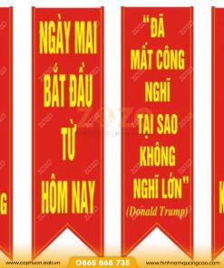 Cờ đuôi nheo may theo yêu cầu in ấn sắc nét