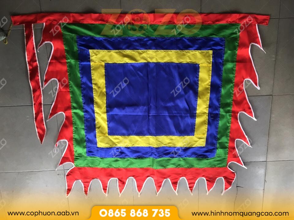 Cờ ngũ sắc may in theo yêu cầu chất lượng cao 2 Cờ lễ hội dòng tộc thiết kế độc quyền