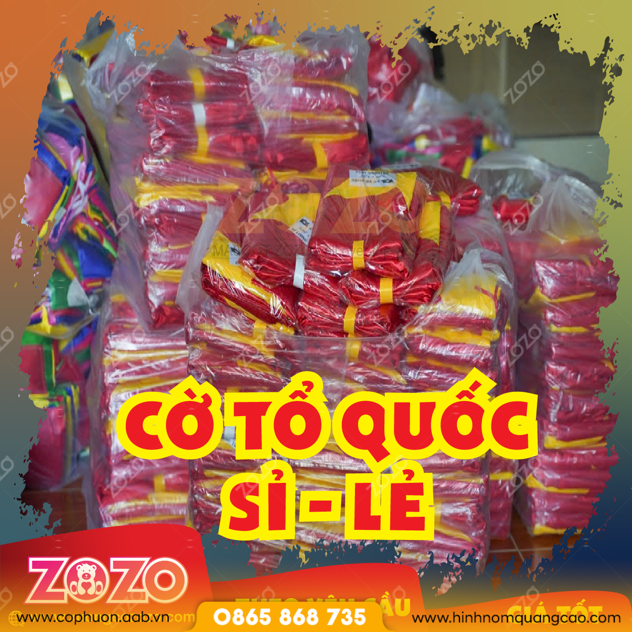 Cờ sao vàng giá rẻ may sẵn 1 co to quoc 01