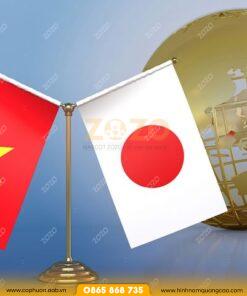 Cờ để bàn Việt Nam – Nhật Bản may sẵn