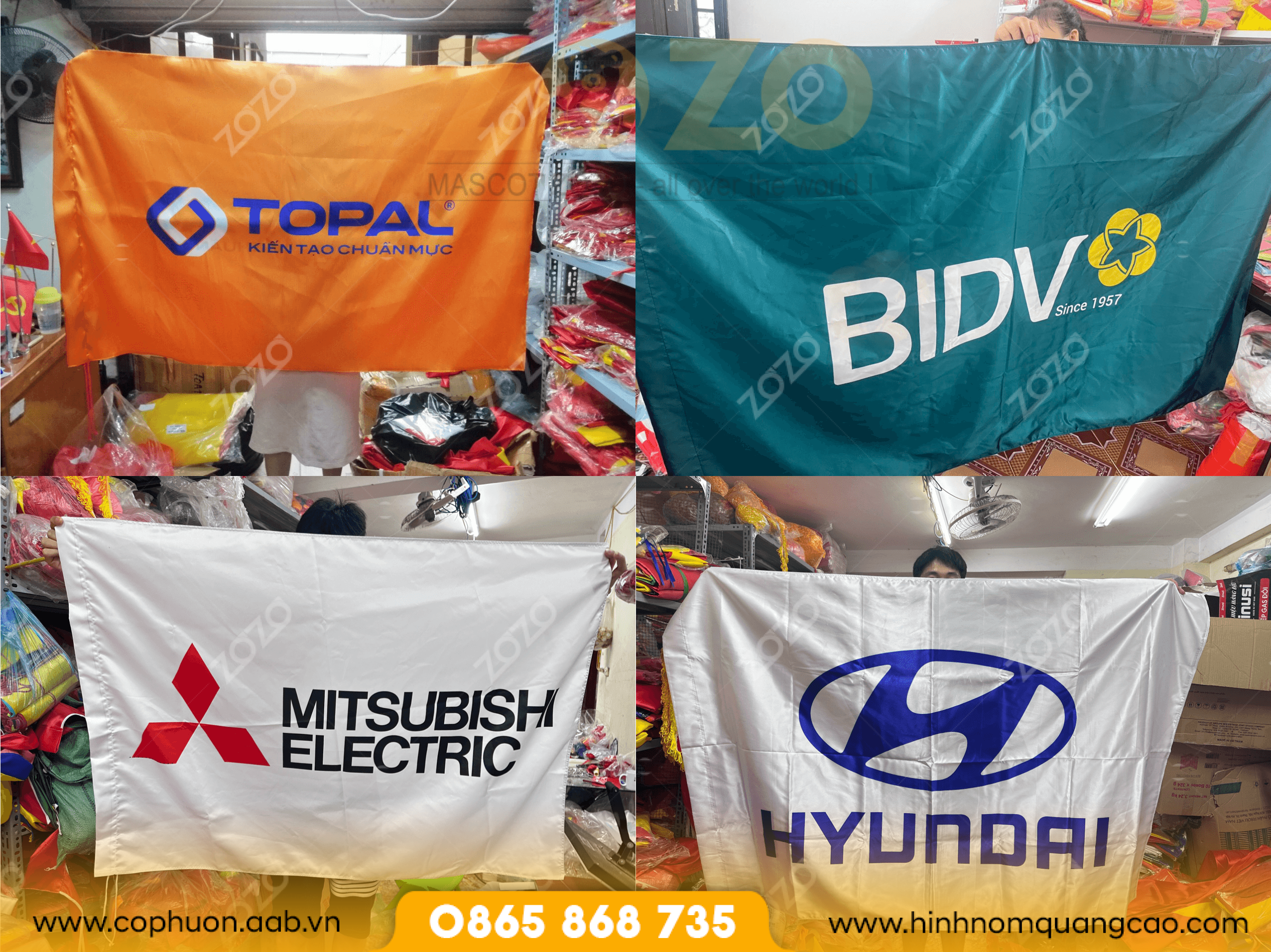 Cờ công ty in logo thiết kế độc quyền 2 May cờ In Logo công ty thiết kế riêng