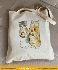Túi vải không dệt in logo nhãn hàng may sẵn