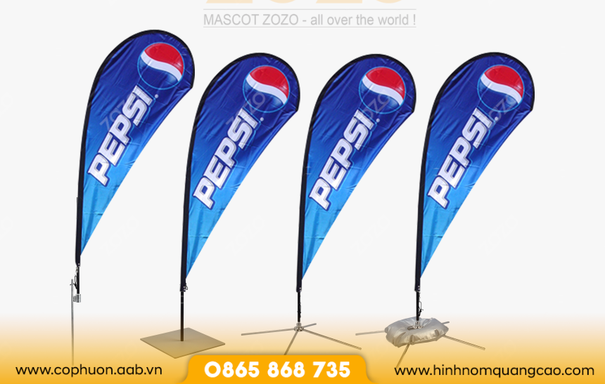 Cờ Phướn Giọt Nước Là Gì? Giải Pháp Quảng Cáo Ngoài Trời Hiệu Quả Do Xưởng ZoZo Sản Xuất