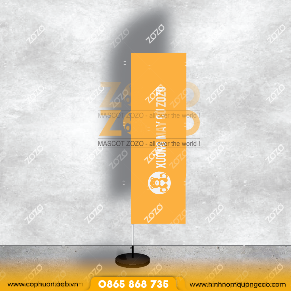 In Cờ Phướn Chữ Nhật Quảng Cáo Số Lượng Lớn – Sản Xuất Trực Tiếp Tại Xưởng ZoZo 1 cờ phướn chữ nhật